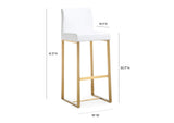 TOV-K3674 Denmark White Performance Vegan Leather and Gold Steel Barstool - Set of 2