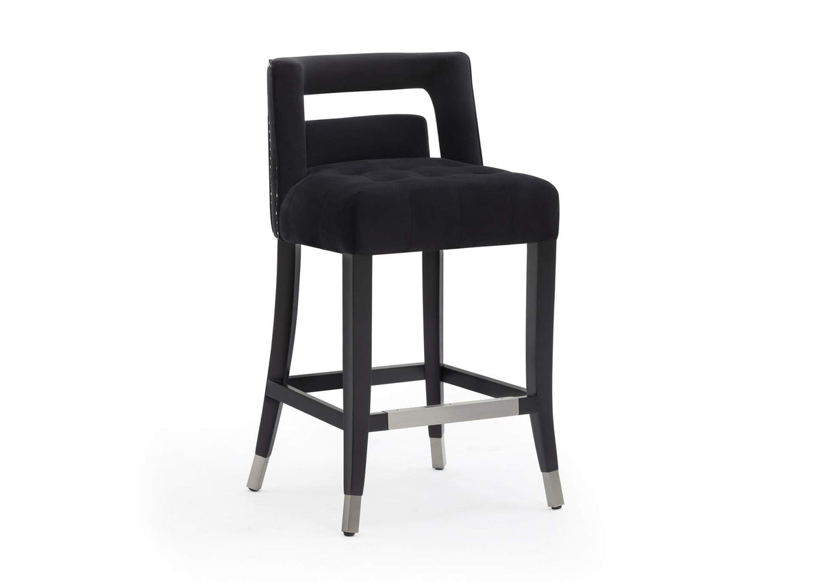 TOV-D68246 Hart Black Velvet Counter Stool