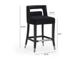 TOV-D68246 Hart Black Velvet Counter Stool