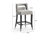 TOV-BS26 Hart Grey Velvet Counter Stool