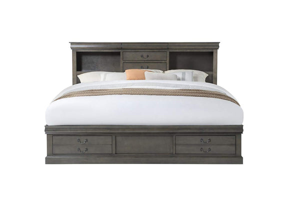24930Q Louis Philippe Iii Queen Bed with Storage