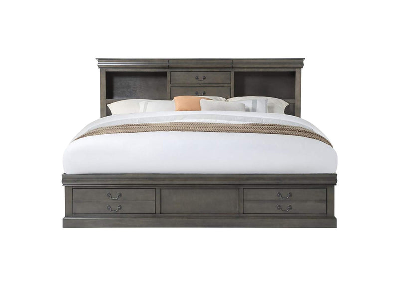 24930Q Louis Philippe Iii Queen Bed with Storage