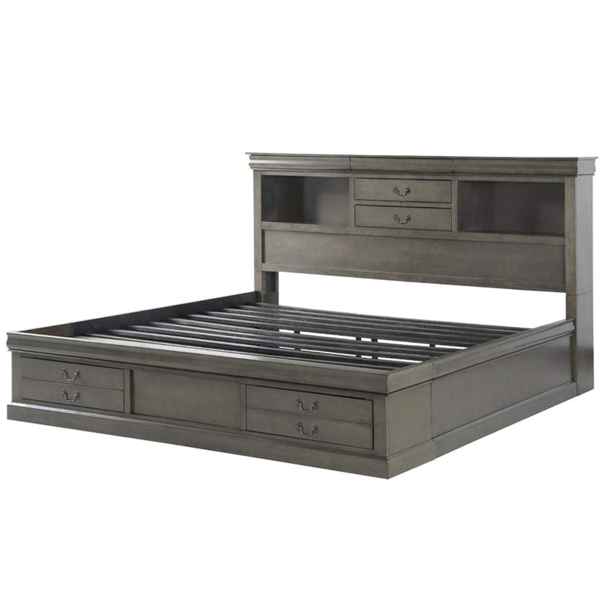 24930Q Louis Philippe Iii Queen Bed with Storage