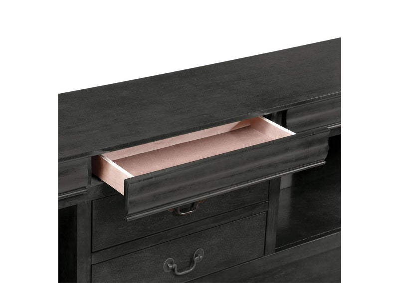 24930Q Louis Philippe Iii Queen Bed with Storage