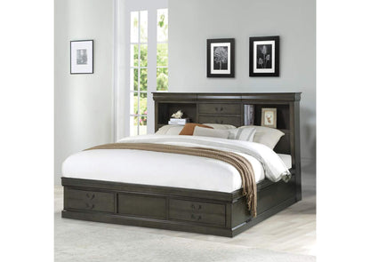 24930Q Louis Philippe Iii Queen Bed with Storage