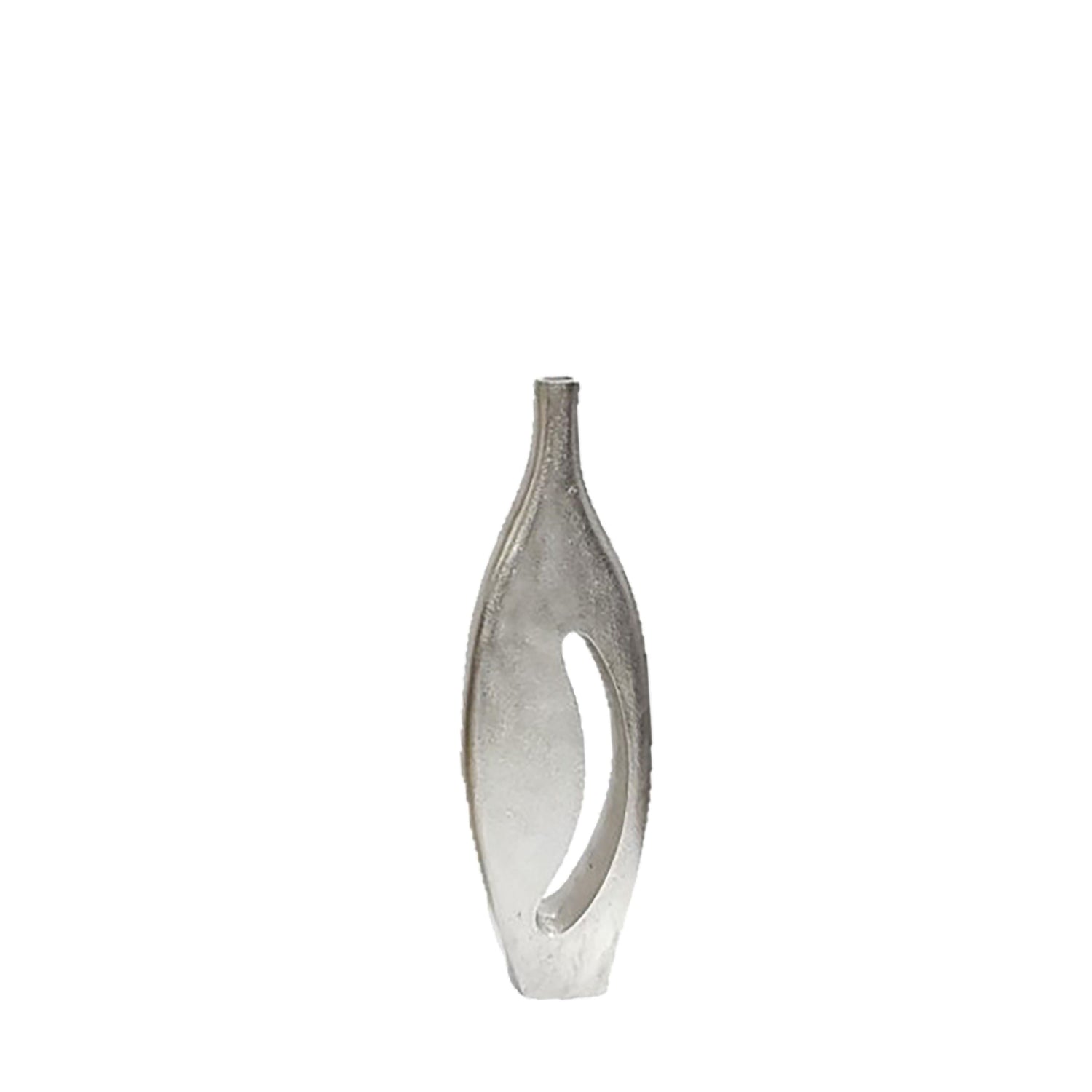 20" Davena Metal Vase - Silver