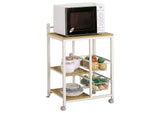 Kelvin 2-shelf Mobile Kitchen Cart Natural Brown and White