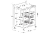 2506 Kelvin 2-shelf Mobile Kitchen Cart Natural Brown and White
