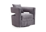 TOV-L6125 Kennedy Grey Textured Velvet Swivel Chair