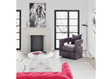 TOV-L6125 Kennedy Grey Textured Velvet Swivel Chair