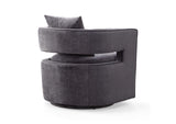TOV-L6125 Kennedy Grey Textured Velvet Swivel Chair
