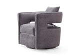 TOV-L6125 Kennedy Grey Textured Velvet Swivel Chair