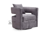 TOV-L6125 Kennedy Grey Textured Velvet Swivel Chair