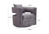 TOV-L6125 Kennedy Grey Textured Velvet Swivel Chair