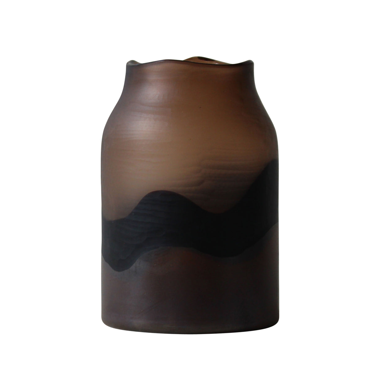 12" Mason Medium Glass Vase - Brown