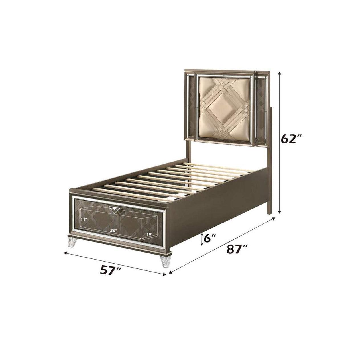 25335F Skylar Full Bed with Led and Storage