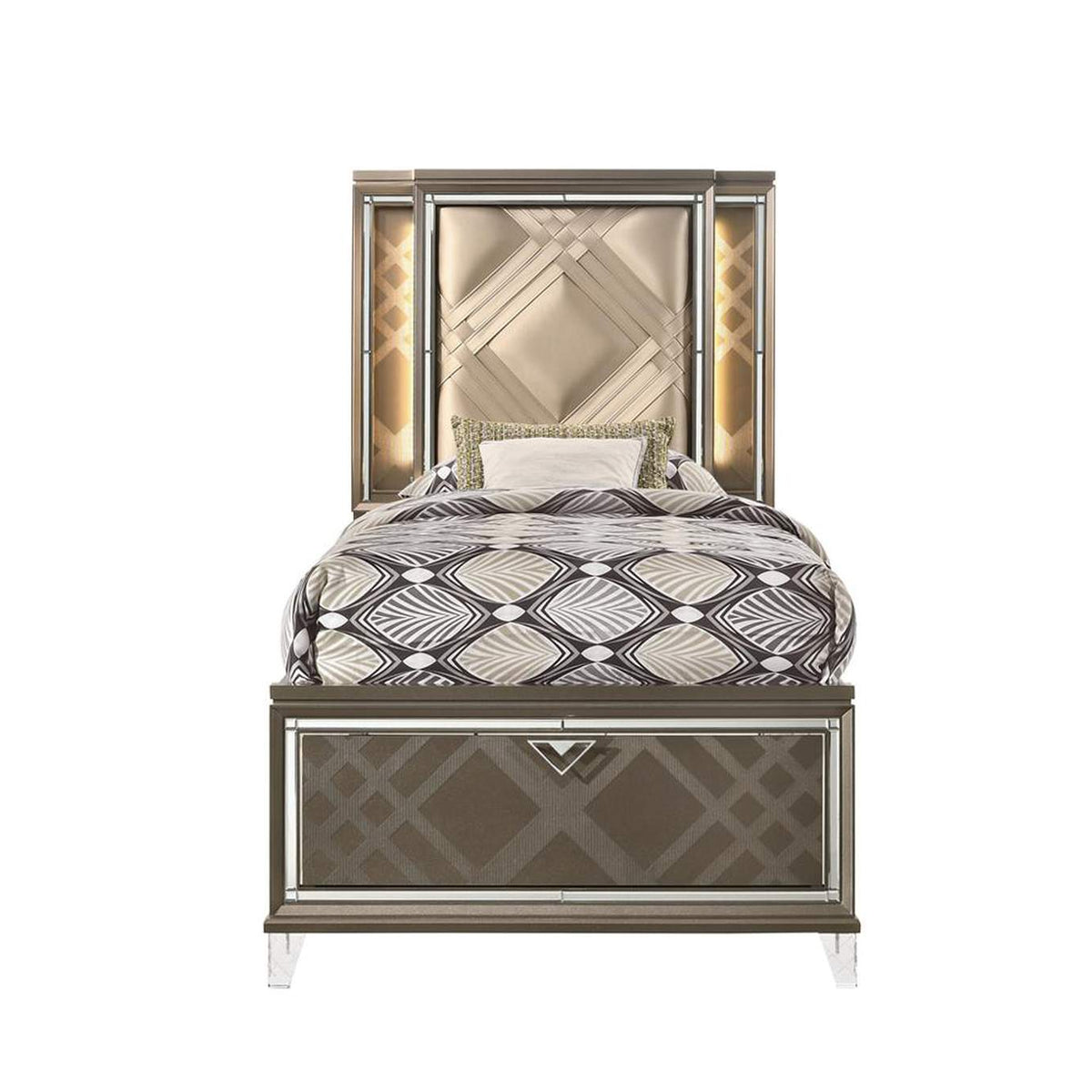 25340T Skylar Twin Bed with Led and Storage