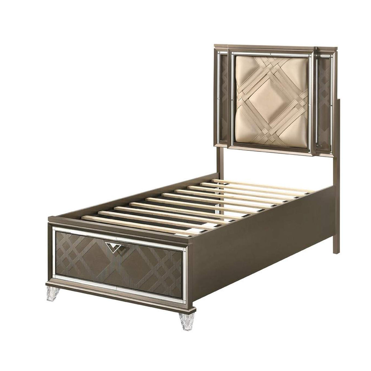 25340T Skylar Twin Bed with Led and Storage