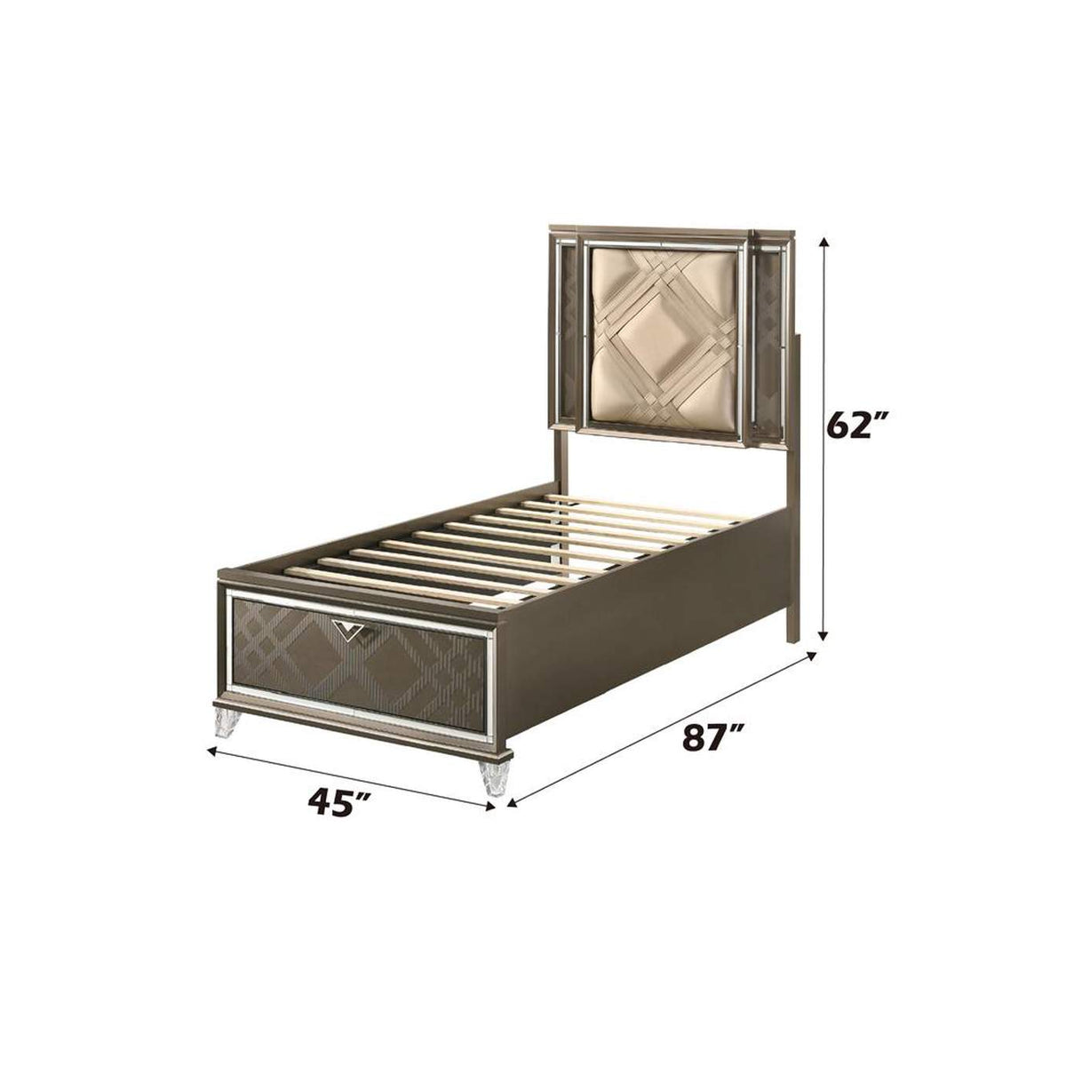 25340T Skylar Twin Bed with Led and Storage