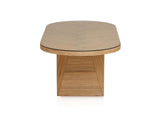 TOV-D21025 Caren Natural Rattan and Glass Oval Dining Table
