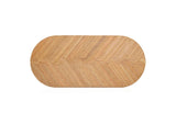 TOV-D21025 Caren Natural Rattan and Glass Oval Dining Table