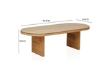 TOV-D21025 Caren Natural Rattan and Glass Oval Dining Table