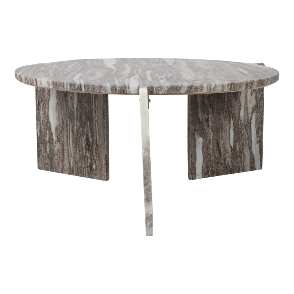 3-Leg Marble Coffee Table - Gray