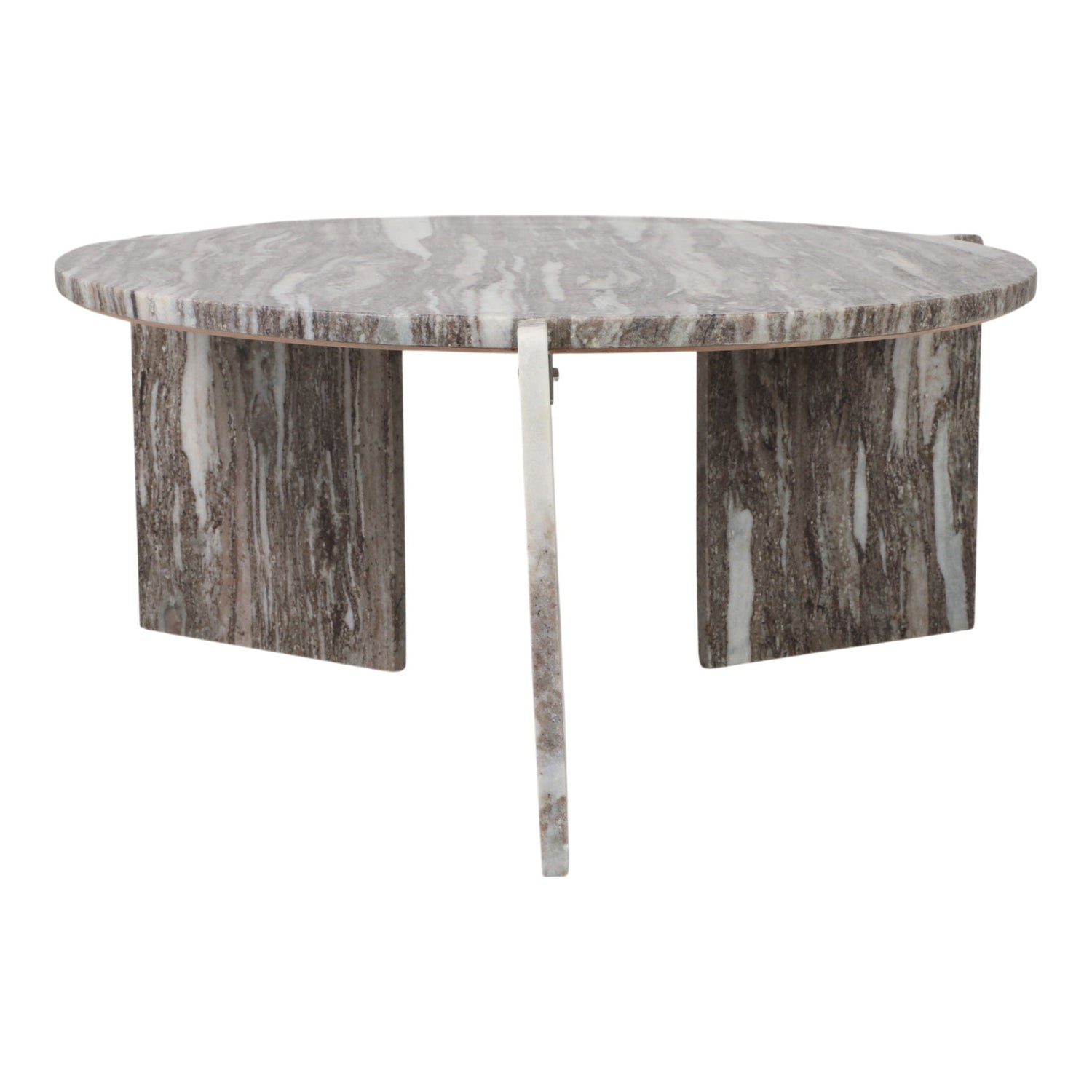 3-Leg Marble Coffee Table - Gray