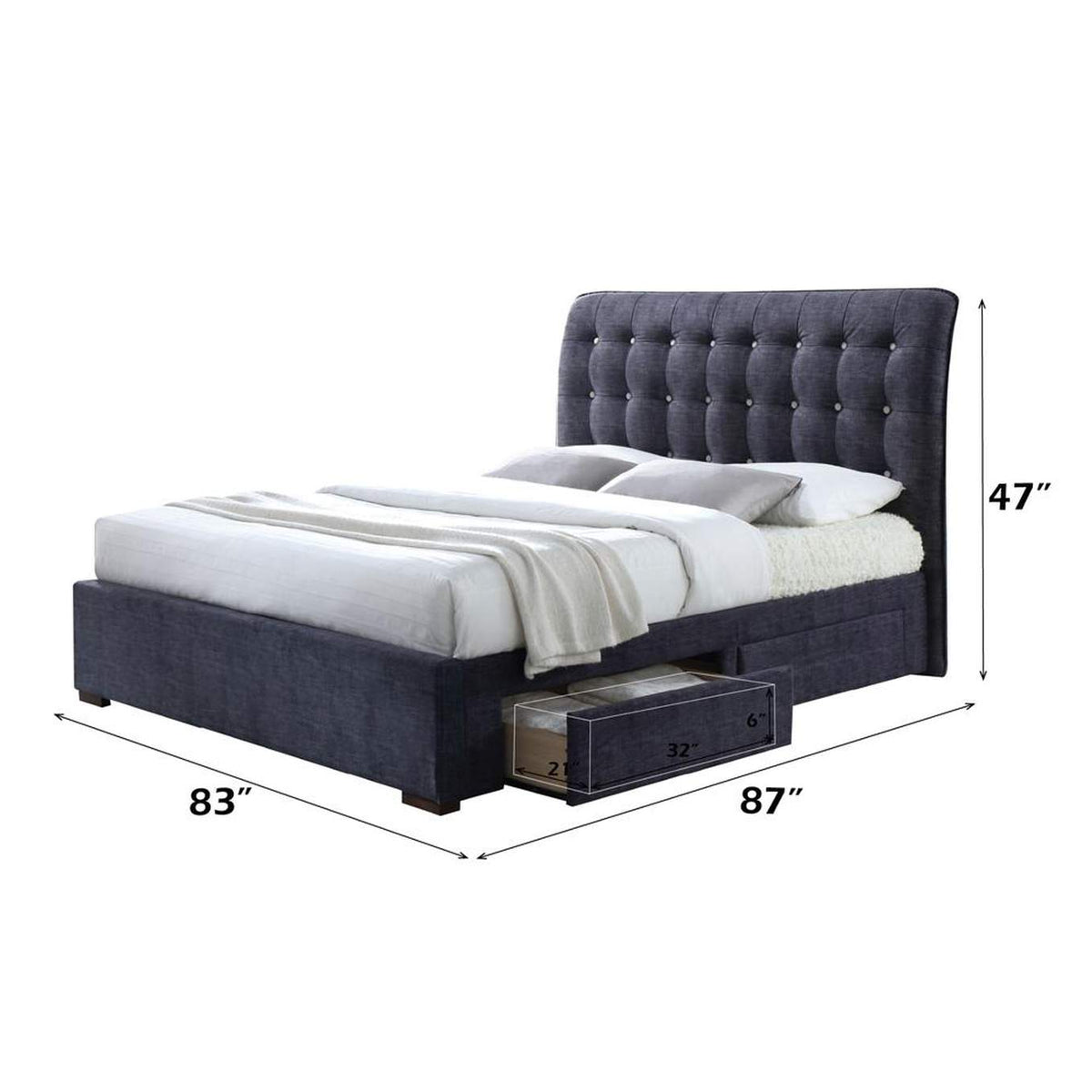 25677EK Drorit Ek Bed with Storage