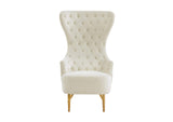 TOV-IHS68205 Jezebel Cream Velvet Wingback Chair