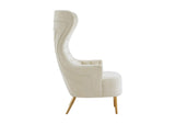 TOV-IHS68205 Jezebel Cream Velvet Wingback Chair