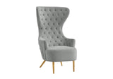 TOV-IHS68207 Jezebel Grey Velvet Wingback Chair