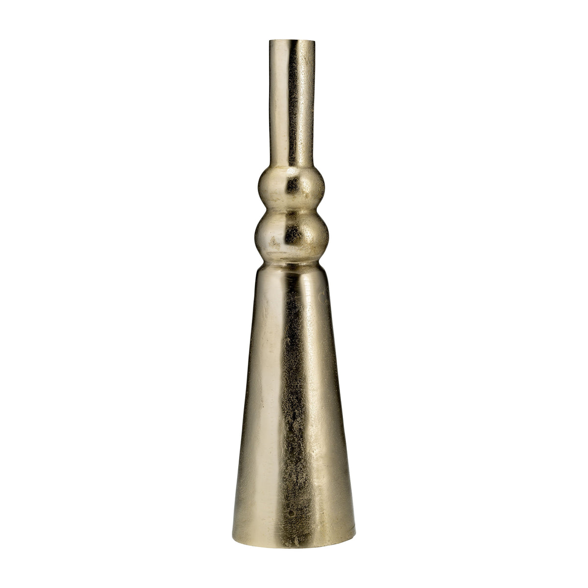 Metal Abstract Pillar Vase 22" - Gold