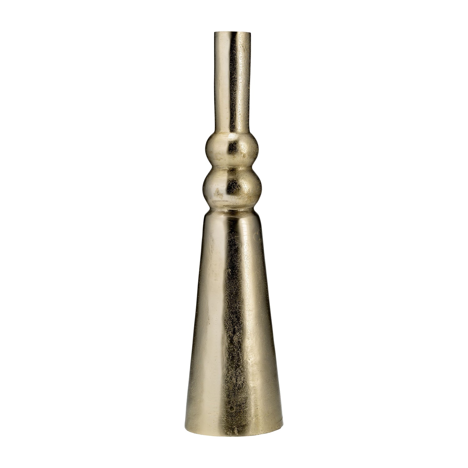 Metal Abstract Pillar Vase 22" - Gold