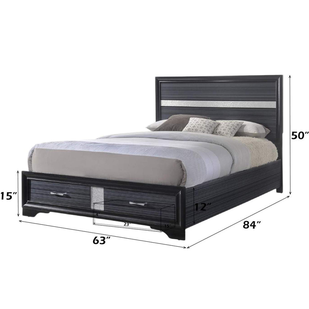 25900Q Naima Queen Bed with Storage