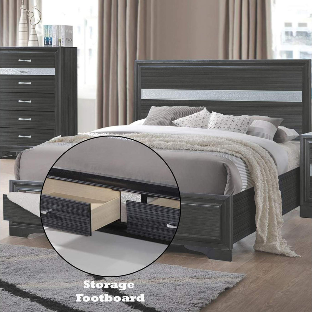25900Q Naima Queen Bed with Storage