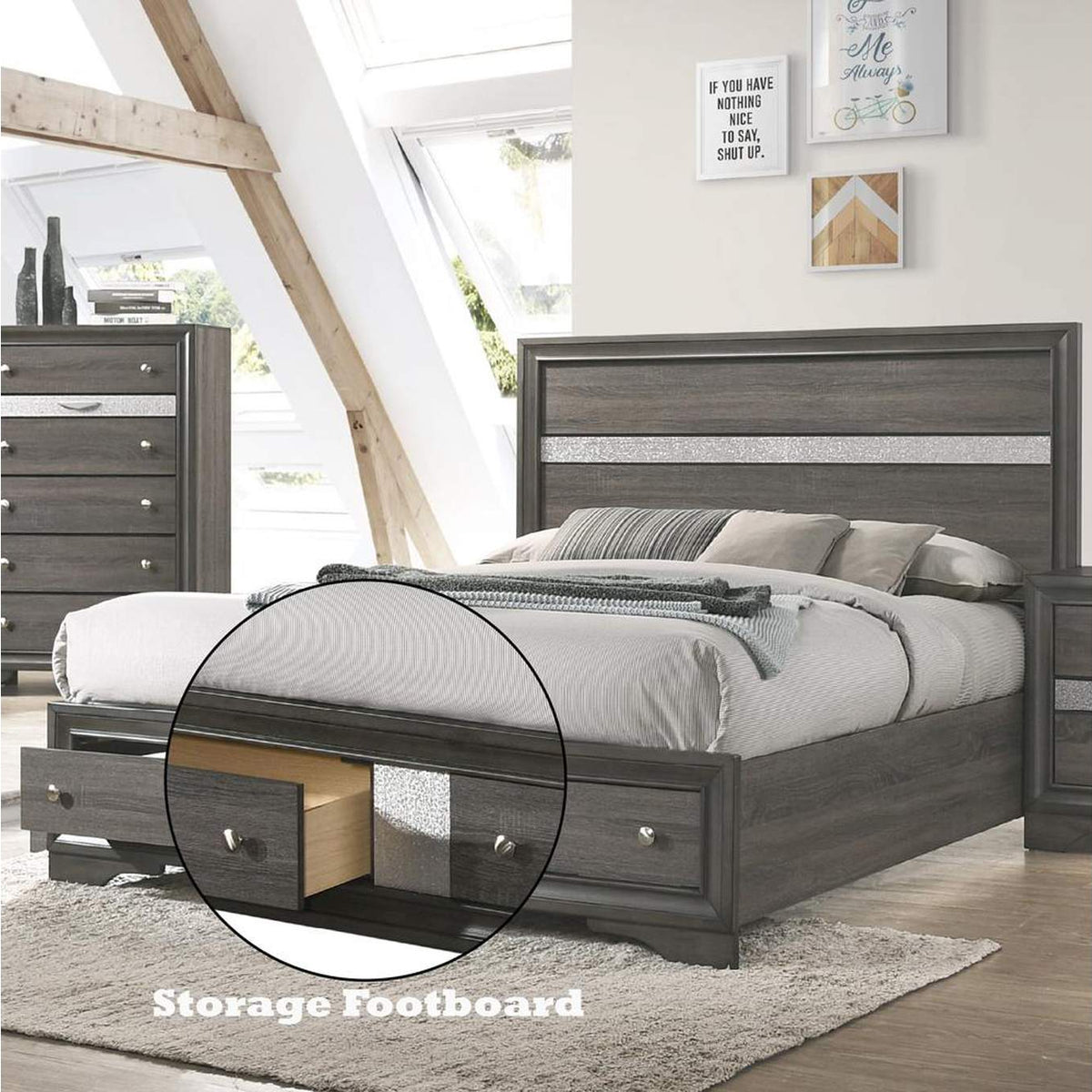 25970Q Naima Queen Bed with Storage