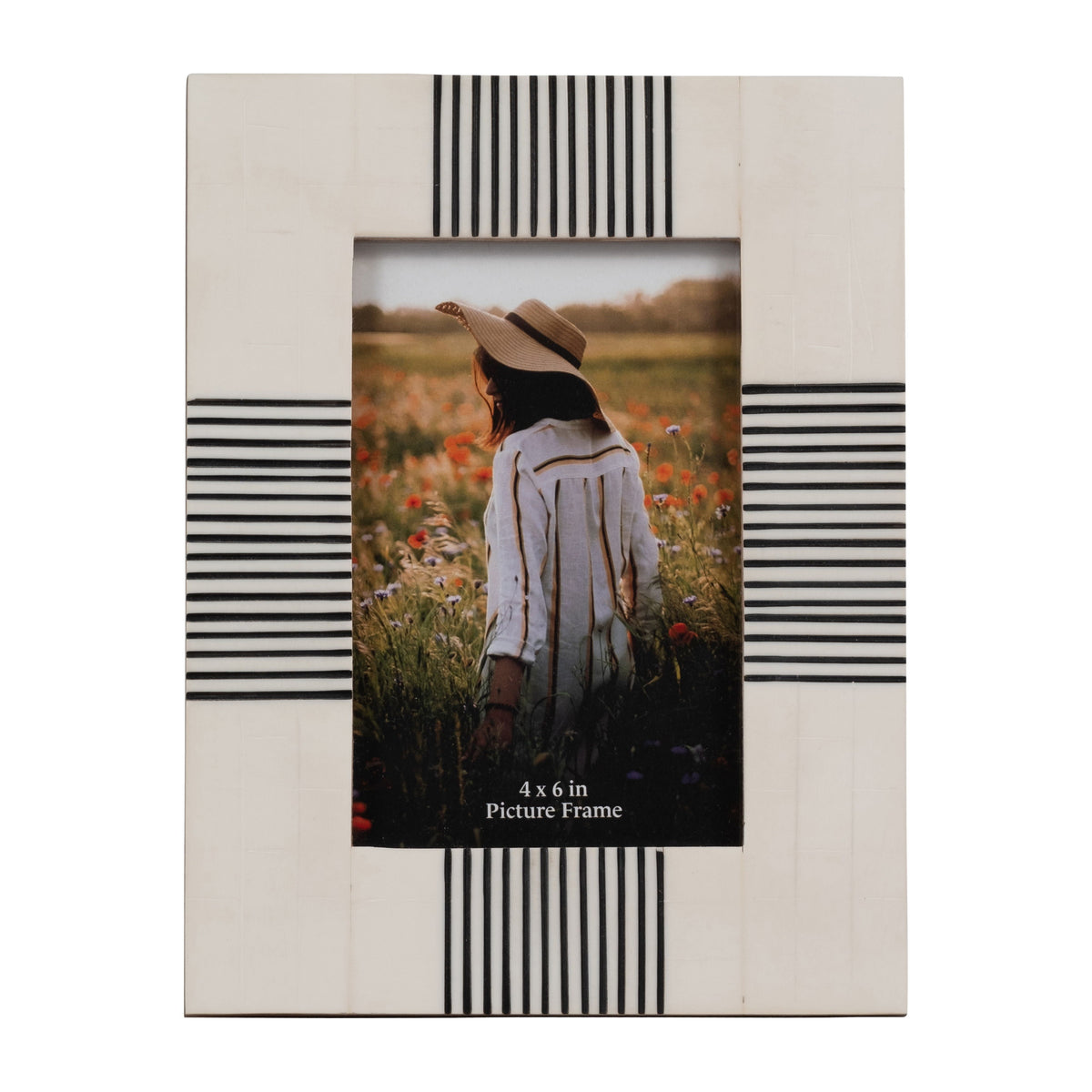 4" x 6" Resin Abstract Photo Frame - Black / White