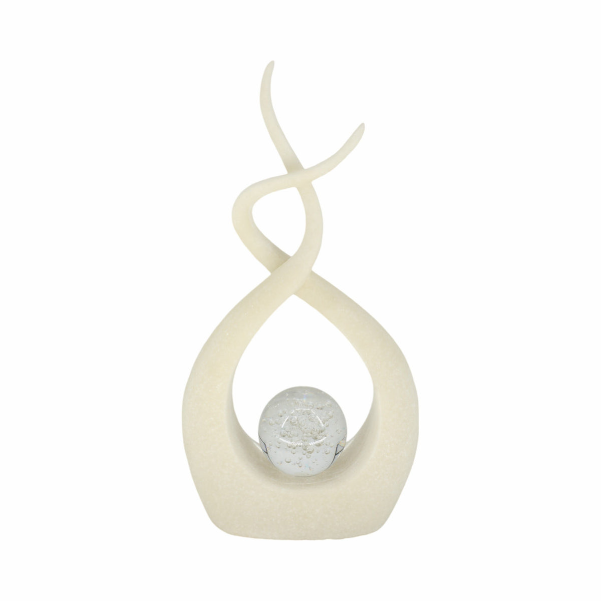 Laxmi Quartz Resin Statuary With Crystal - Beige