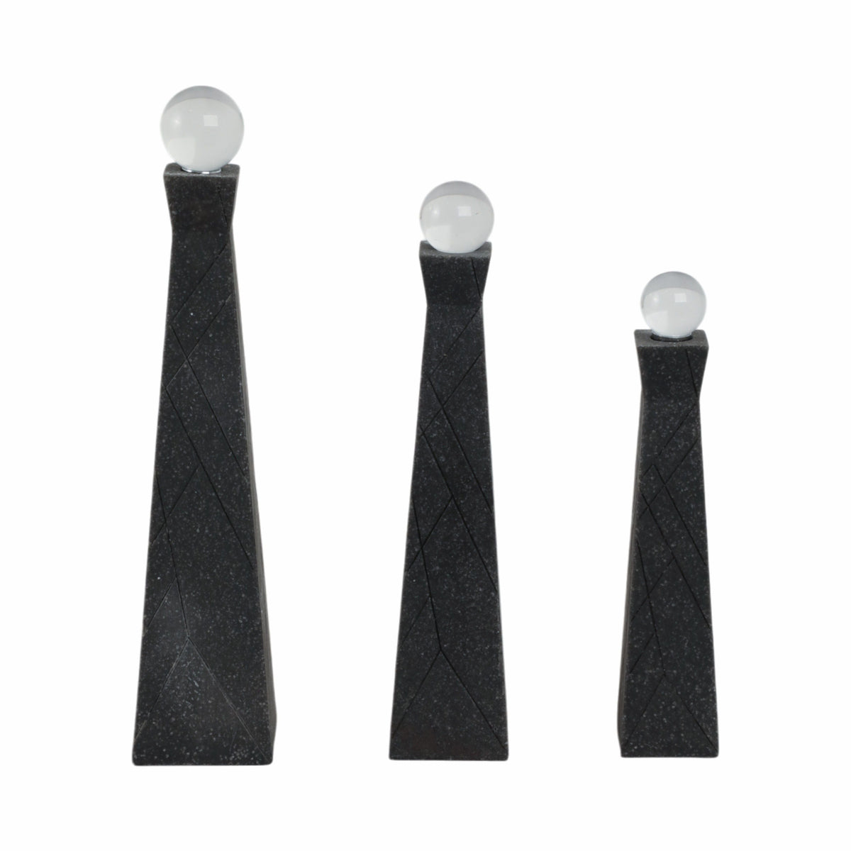 10" / 12" / 14" Liege Resin Bottles (Set of 3) - Black Quartz