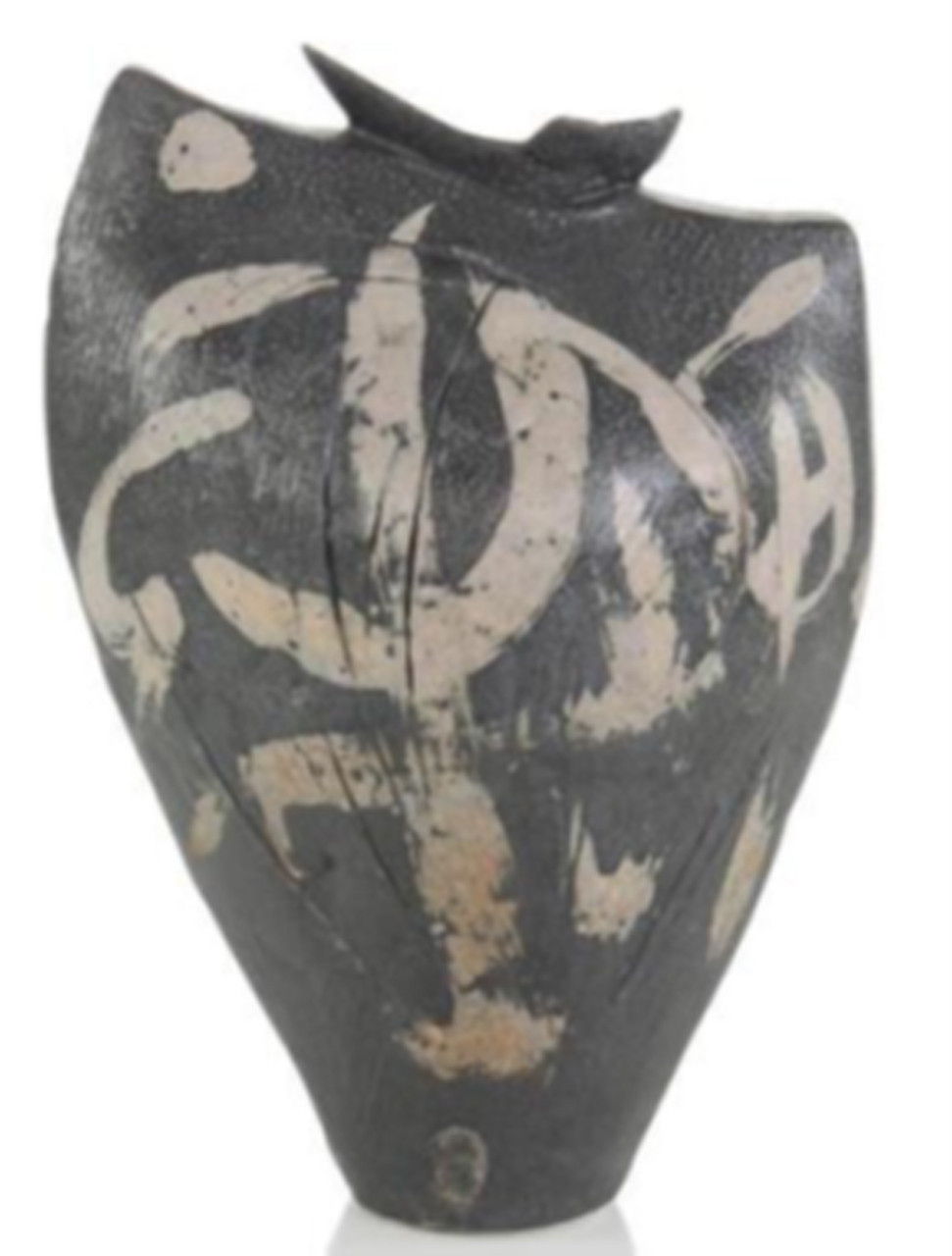 11" Ponce Tribal Vase - Black / White