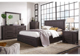 3H57D4 Heath Two Drawer Wood Storage Bed In Basalt Grey