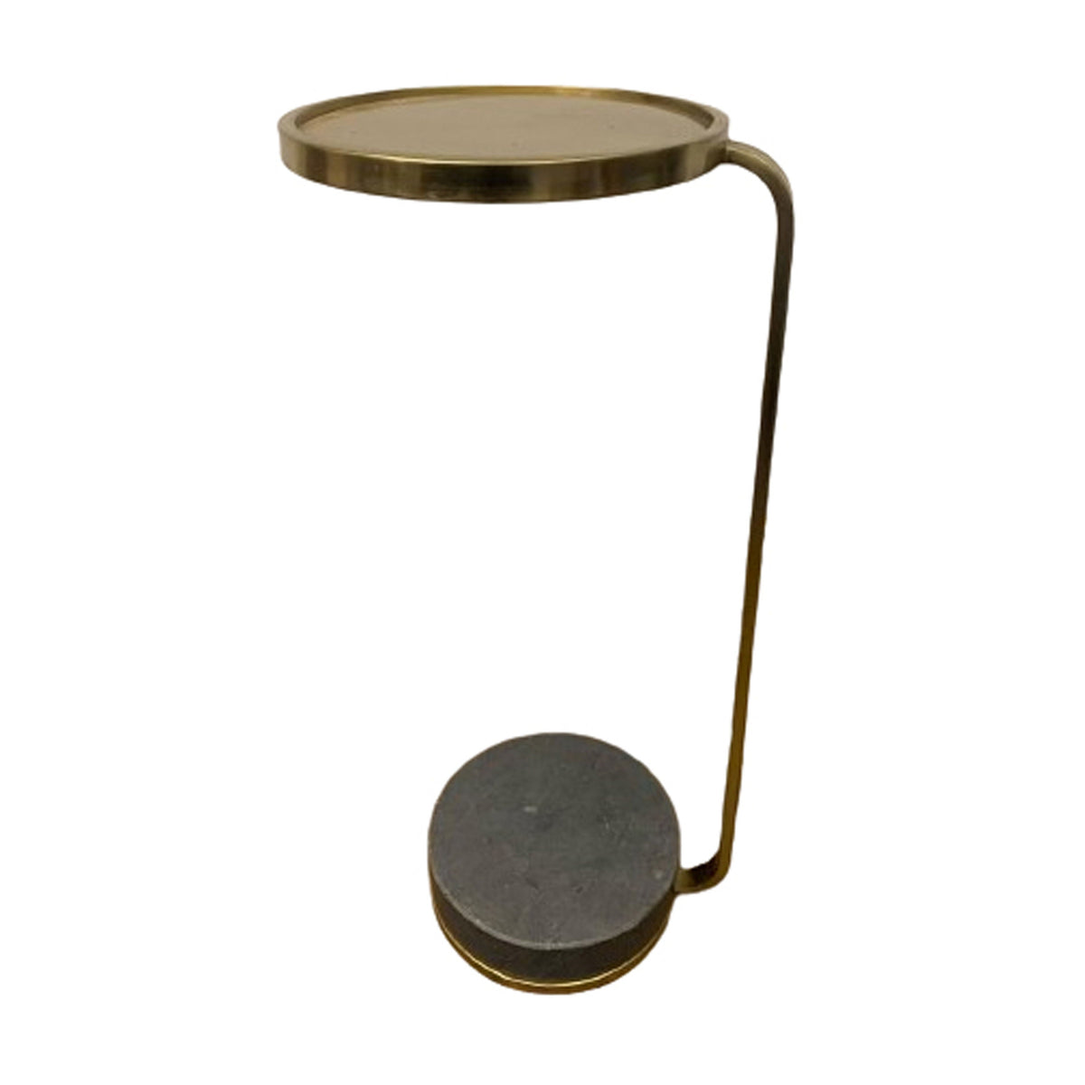 Draco Marble Finish Accent Table - Gold