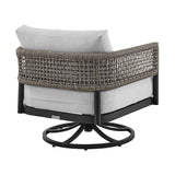 Alegria And Menorca - 3 Piece Patio Outdoor Swivel Seating Set With Cushions - Black / Gray