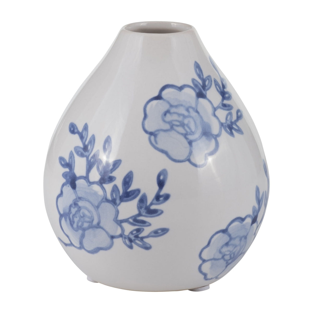 Ceramic Chinoiserie Bud Vase 5" - Blue / White