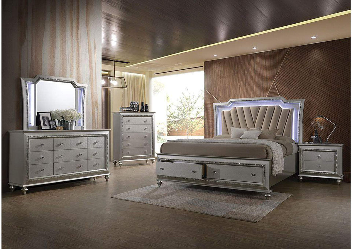 27230Q Kaitlyn Queen Bed with Led and Storage