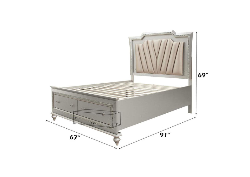 27230Q Kaitlyn Queen Bed with Led and Storage