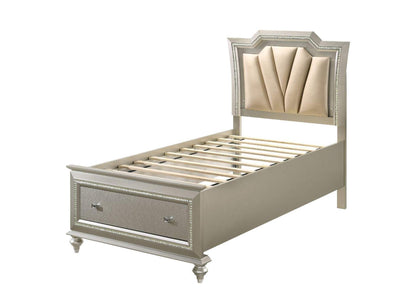 27240T Kaitlyn Twin Bed with Led and Storage