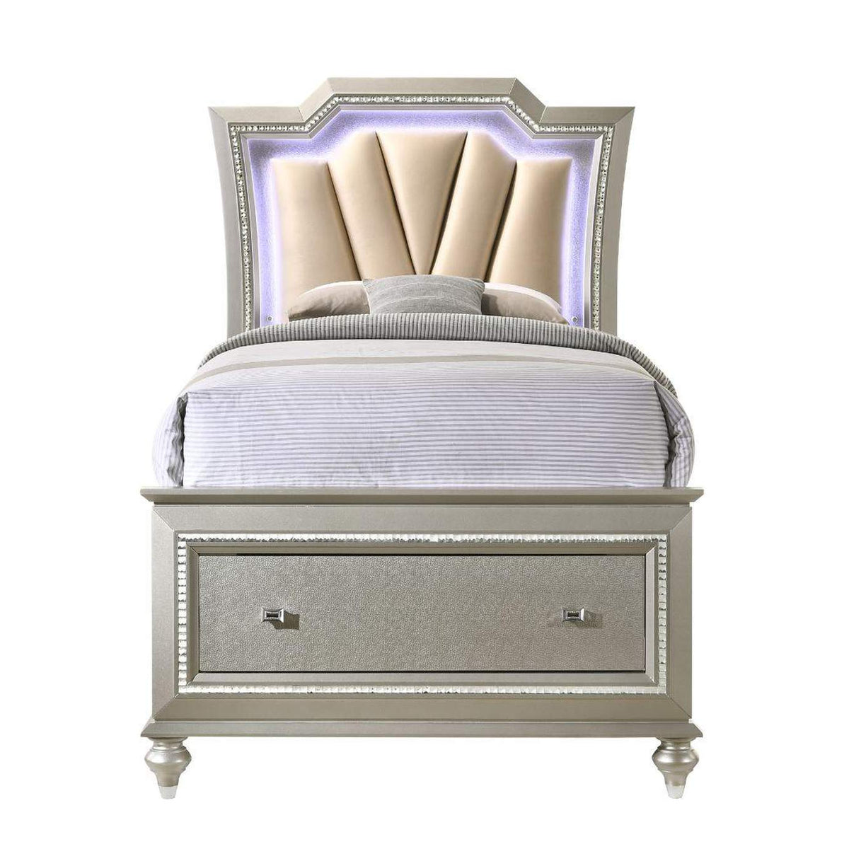 27240T Kaitlyn Twin Bed with Led and Storage