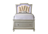 27240T Kaitlyn Twin Bed with Led and Storage